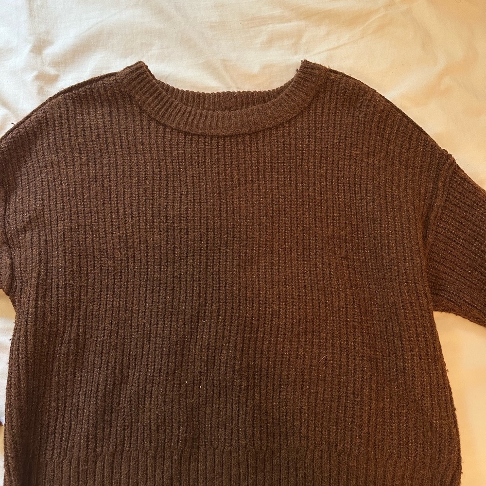 American Eagle Outfitters Women's Brown Crewneck Sweater
